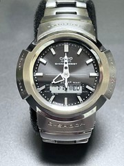 CASIO G-SHOCK AWM-500D-1A Full Metal Silver Black Radio Solar Watch