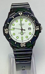 Casio Womens Watch Black White Date WR 10 Bar Rotating Bezel LRW200H New Battery