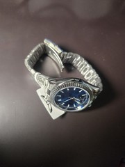 Invicta Men’s Quartz Dress Blue Sunburst Dial Fluted Bezel SS 30m