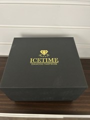 UNWORN IceTime 42mm 18K Yellow Gold Watch 0.10ct Diamonds Black Dial FULL SET