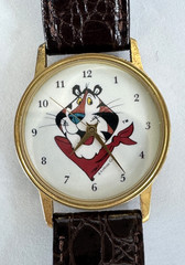 Vtg 1980s Kellogg’s Tony the Tiger Gold Tone Quartz wrist Watch By Image Works