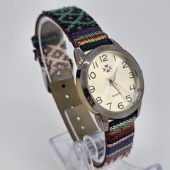 Canyon Sky Women Watch 32MM Gray Dial Multicolor Faux Leather Bands New Battery