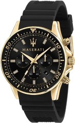 Maserati Sfida R8871640001 Men’s Chronograph Watch Black Dial, Gold-Tone Steel