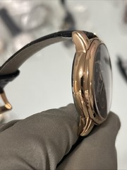 Rossling & Co. Continental Automatic Watch Rose Gold Black Guilloche Dial 44mm