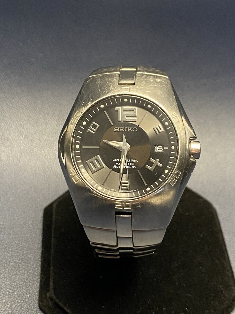 Vintage Seiko 5J32-0AP0 Arctura Kinetic Auto Relay Stainless Steel Watch – Works