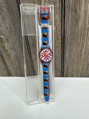 VINTAGE SWATCH WATCH CHICCIRICHI (GR112) Red/Blue-Chicken/Rooster
