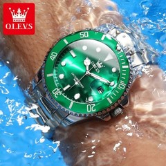 Waterproof Quartz Watch Men’s OLEVS Men Luminous Luxury Stainless Steel Strap