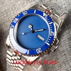 40MM Japan NH36 Movement Automatic Men Watch Blue/Yellow/White/Black/Green Dial