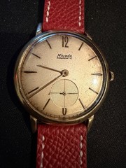 Nivada Aquadatic Ref 4049 Gold Filled Arabic Dial Vintage Watch Hodinkee Strap