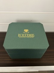 UNWORN IceTime 42mm 18K Yellow Gold Watch 0.10ct Diamonds Black Dial FULL SET