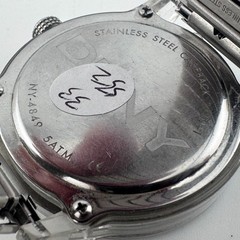 DKNY Watch Quartz NY-4849 Unisex 50m Silver Clear Case Stretch Analog New Batter
