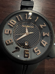 Tendence Gulliver Analog Date Black Brick Dial Rubber Strap Polycarbonate Case