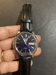 Seiko Automatic 21 Jewels Watch Blue Dial Day/Date 7S26-02J0