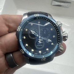 INVICTA SWISS MADE MID SIZE 45MM VENOM MODEL 10822 BLACK LEATHER EXCELLENT COND.
