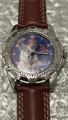 Mark McGwire Home Run Hero 1998 Quartz Analog 39mm Silver Case Brown Strap