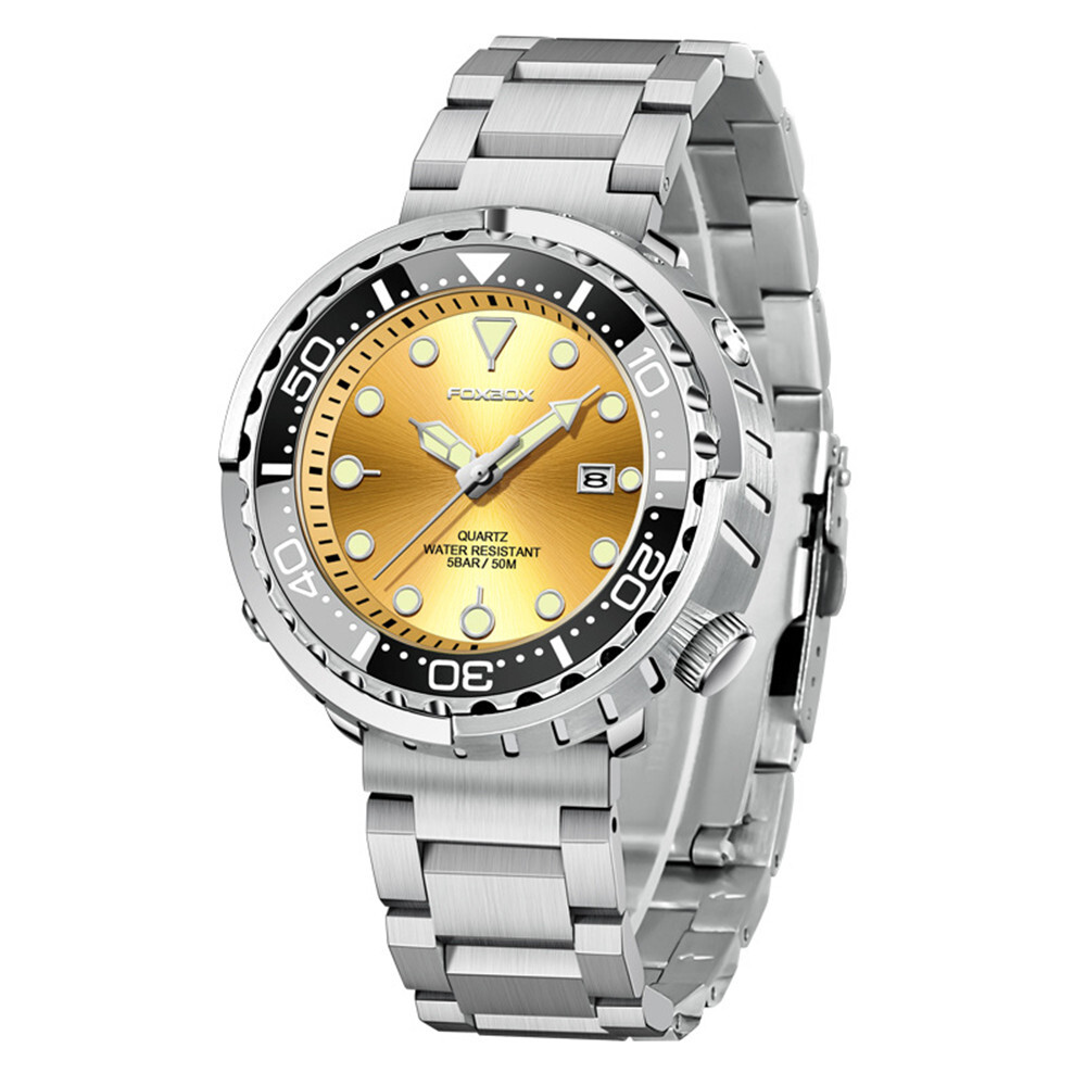 LIGE FOXBOX Men Brand Watches Luxury Steel Wristwatch Luminous Caleandar Watch