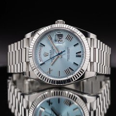 ROLEX Day Date 40 Platinum President Ice Blue Dial 228236