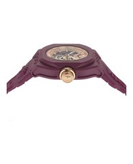 Versace Mens V-Legend Skeleton Burgundy 42mm Strap Fashion Watch