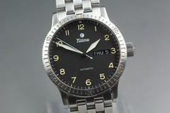 TUTIMA 631 FX Automatic Day Date Black Dial SS Germany Men’s Watch [Box Damaged]
