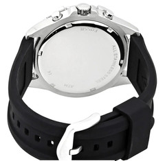 *NEW WITH TAGS* Fossil Bannon Silver Black Silicone Chronograph BQ2494 Watch