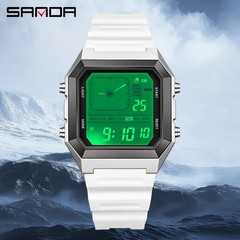 SANDA Men’s Digital Sports Watch Waterproof Luminous Chronograph Silicone