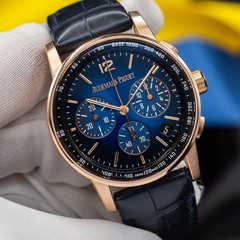 Audemars Piguet Code 11.59 18K Rose Gold Chronograph Blue Men’s Watch 26393OR