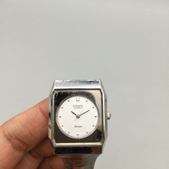 Vtg Citizen Men Watch 27mm Silver Tone Seven Diamond 2030-944976 New Battery