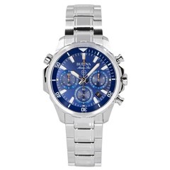 Bulova Marine Star Chronograph Blue Dial Stainless Steel 96B256 100M Mens Watch
