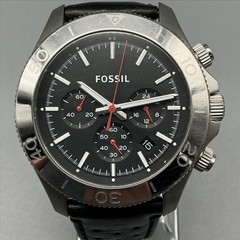Fossil CH2859 Mens Watch 44mm Black Dial Chronograph Leather Date New Battery
