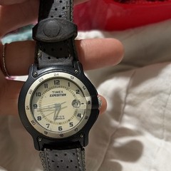 Timex Expedition Indiglo Quartz Date 50m Men’s Watch Black Case Brown Leather