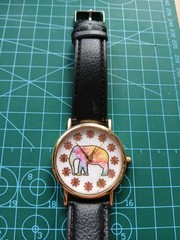 ELEPHANT Slimline Quartz Wristwatch – Black leatherette strap – New unworn