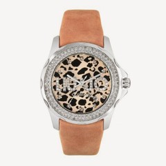 Womens Watch LIU JO Luxury WILD Leather Swarovski Spotted Brown Beige Plum