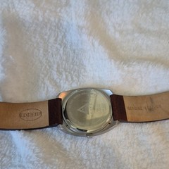 Fossil Arkitekt Quartz Cushion Watch Silver Brown Leather Strap Need Battey