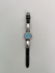 Ecclissi Sterling Silver Blue Turquoise Leather Band Ladies Watch Working