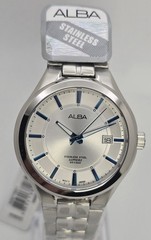 Alba by Seiko Men’s Quartz Watch AS9779X1 Silver Dial Stainless Steel NIB Box