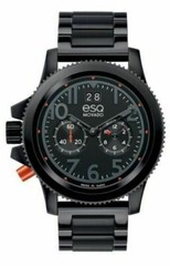 NEW ESQ by MOVADO FUSION BLACK ION-PLATED STAINLESS STEEL MEN’S WATCH 07301422