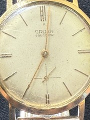 Gruen Precision 17 Jewels Men’s Watch Gold Tone, Vintage, for Parts or Repair