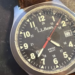 AG83 L.L.Bean Stainless Wristwatch 100M Water Resistant Mens 40mm Untested As Is