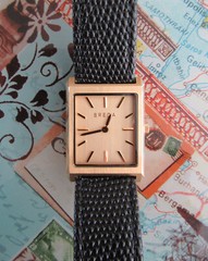 Breda Virgil Mens Watch 26mm w/ Black Leather Embossed Band 1736f New Condition