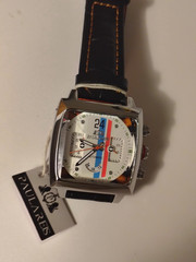 PAULAREIS Monaco Self Wind MECHANICAL Homage Men’s Black Leather Square Watch