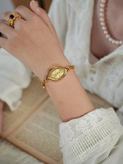 Gold French Vintage Style Unique Dainty Women’s Wrist Watch Trendy Cute Gift