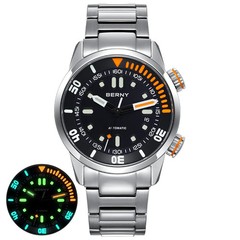 BERNY 20Bar Diver Men Automatic Watch Miyota 8215 Sapphire Crystal 200M WR