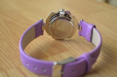 Genoa Japanese Movement Watch with Mother of Pearl Accent / Purple Leather Strap