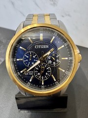 Citizen 6329-S127173 Two-Tone Blue Dial Quartz Multifunction Men’s Watch WR100