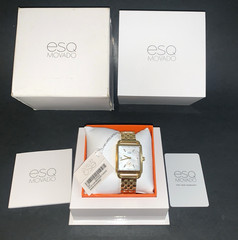 ESQ Movado Women’s Origin Watch Gold Tone Steel MOP Ladies Swiss 07101415 New!