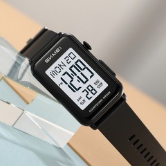 SKMEI Men Rectangle Watch LED Countdown Wristwatch Boys Girl Digital Sport Watch