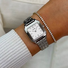Cluse Gracieuse Petite Watch CW11817 Square Watch Steel Silver