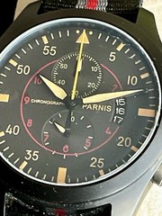 Handsome Parnis Pilot’s Chronograph PVD Case USA Seller Matching Nato Strap ￼