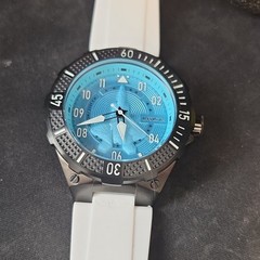 Invicta Aviator Men’s Quartz Blue Dial 50mm Steel White Silicone 100m