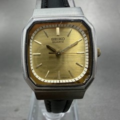 Seiko Watch Women 23mm Champagne Dial Silver Tone Octagon 3421-527A New Battery